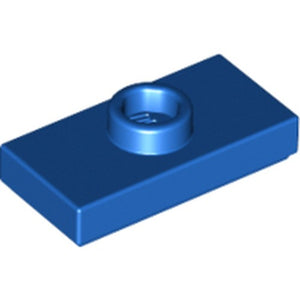 LEGO 15573 Plate, Modified 1 x 2 with 1 Stud with Groove and Bottom Stud Holder (Jumper) in Blue - Authentic LEGO Part