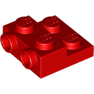 LEGO 99206 Plate Special 2 x 2 x 2/3 with Two Studs On Side and Two Raised in Red - Authentic LEGO Part