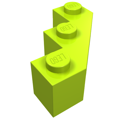 LEGO 2462 Brick, Modified Facet 3 x 3 in Lime - Authentic LEGO Part
