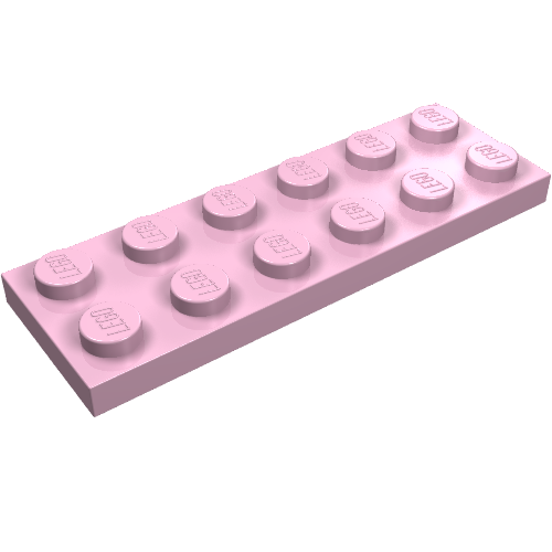 LEGO 3795 Plate 2 x 6 in Bright Pink - Authentic LEGO Part
