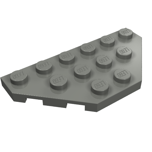 LEGO 2419 Wedge, Plate 3 x 6 Cut Corners in Dark Bluish Gray - Authentic LEGO Part