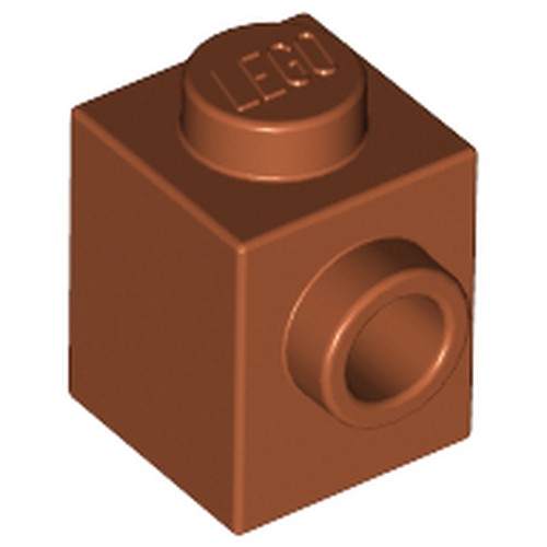 LEGO 87087 Brick, Modified 1 x 1 with Stud on Side in Dark Orange - Authentic LEGO Part