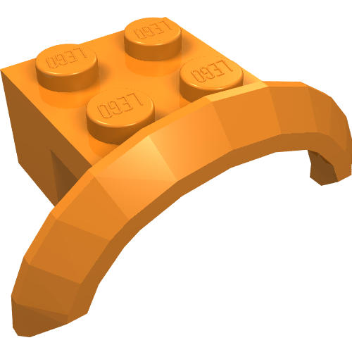LEGO 98282 Vehicle, Mudguard 4 x 2 1/2 x 1 with Arch Round in Orange - Authentic LEGO Part