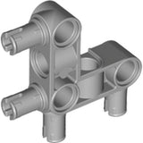 LEGO 55615 Light Bluish Gray Technic, Pin Connector Perpendicular 3 x 3 Bent with 4 Pins - Main Product Image