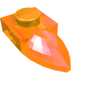 LEGO 49668 Plate, Modified 1 x 1 with Tooth Horizontal in Trans-Orange - Authentic LEGO Part