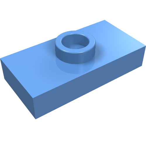 LEGO 3794a Plate, Modified 1 x 2 with 1 Stud without Groove (Jumper) in Medium Blue - Authentic LEGO Part