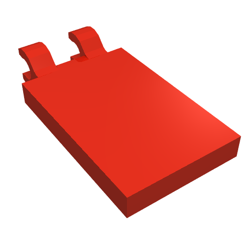 LEGO 30350b Tile, Modified 2 x 3 with 2 Open O Clips in Red - Authentic LEGO Part