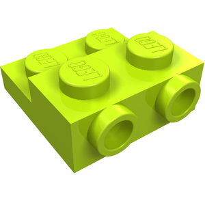 LEGO 99206 Plate Special 2 x 2 x 2/3 with Two Studs On Side and Two Raised in Lime - Authentic LEGO Part