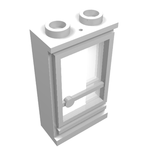 LEGO 33bc01 Door 1 x 2 x 3 Hinge on Right with Trans-Clear Glass in White - Authentic LEGO Part
