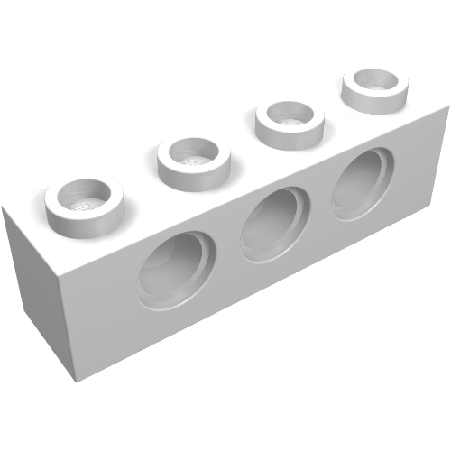 LEGO 3701 Technic, Brick 1 x 4 with Holes in White - Authentic LEGO Part