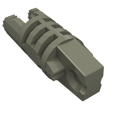 LEGO 30554a Hinge Cylinder 1 x 3 Locking with 1 Finger and 2 Fingers on Ends, without Hole - Main Product Image