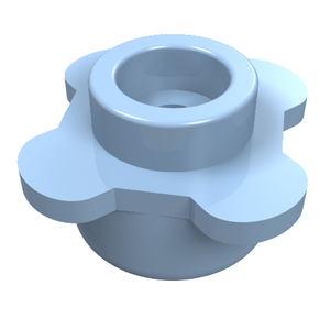 LEGO 33291 Plate, Round 1 x 1 with Flower Edge (4 Knobs / Petals) in Bright Light Blue - Authentic LEGO Part
