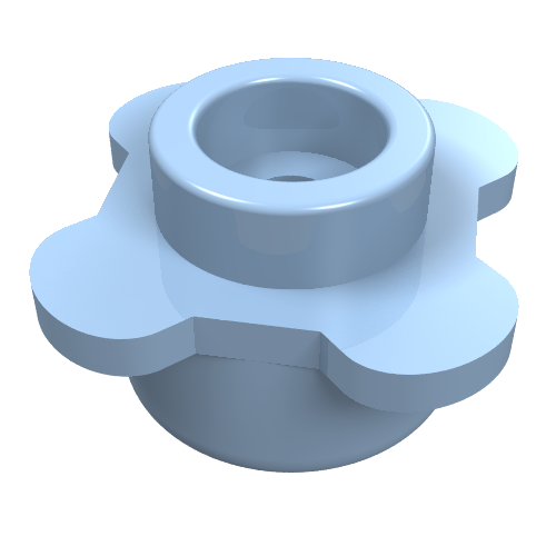 LEGO 33291 Plate, Round 1 x 1 with Flower Edge (4 Knobs / Petals) in Bright Light Blue - Authentic LEGO Part