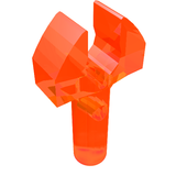 LEGO 48729b Bar   1L with Clip Mechanical Claw - Cut Edges and Hole on Side in Trans-Neon Orange - Authentic LEGO Part