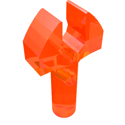 LEGO 48729b Bar   1L with Clip Mechanical Claw - Cut Edges and Hole on Side in Trans-Neon Orange - Authentic LEGO Part