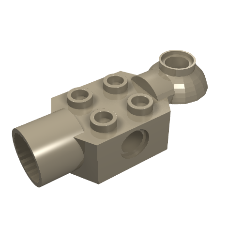 LEGO 47452 Technic, Brick Modified 2 x 2 with Pin Hole, Rotation Joint Ball Half Horizontal, and Rotation Joint Socket in Dark Tan - Authentic LEGO Part