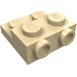 LEGO 99206 Plate Special 2 x 2 x 2/3 with Two Studs On Side and Two Raised in Tan - Authentic LEGO Part