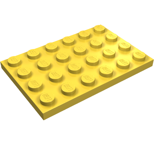 LEGO 3032 Plate 4 x 6 in Yellow - Authentic LEGO Part