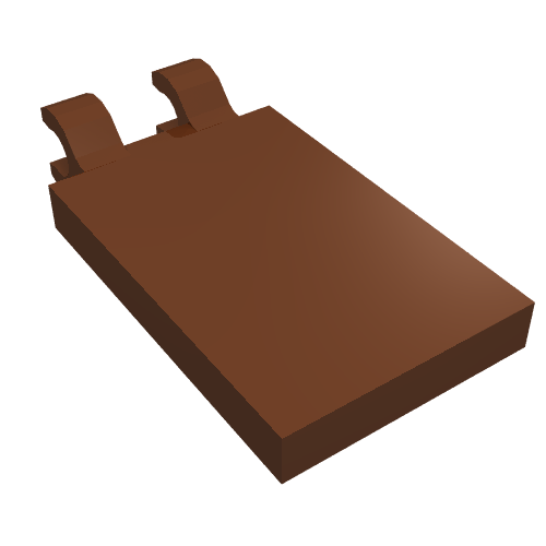 LEGO 30350b Tile, Modified 2 x 3 with 2 Open O Clips in Reddish Brown - Authentic LEGO Part