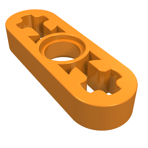 LEGO 6632 Technic, Liftarm Thin 1 x 3 - Axle Holes in Orange - Authentic LEGO Part