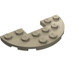 LEGO 18646 Plate, Round Half 3 x 6 with 1 x 2 Cutout in Dark Tan - Authentic LEGO Part
