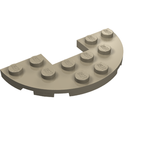 LEGO 18646 Plate, Round Half 3 x 6 with 1 x 2 Cutout in Dark Tan - Authentic LEGO Part