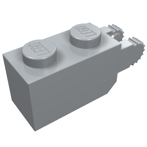LEGO 30365 Hinge Brick 1 x 2 Locking with 2 Fingers Vertical End in Light Bluish Gray - Authentic LEGO Part