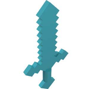 LEGO 18787 Minifigure, Weapon Sword Pixelated (Minecraft) in Medium Azure - Authentic LEGO Part