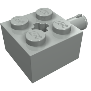 LEGO 6232 Brick, Modified 2 x 2 with Pin and Axle Hole in Light Gray - Authentic LEGO Part