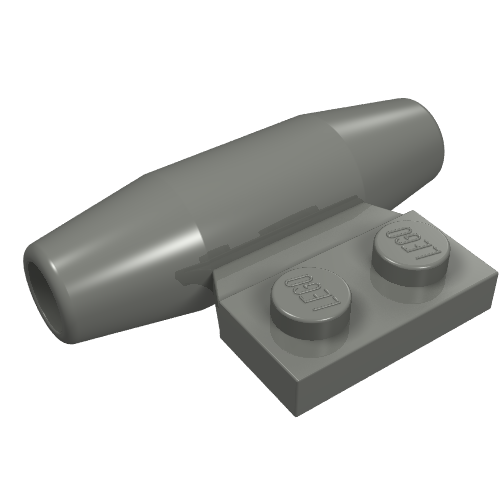 LEGO 3475b Engine, Smooth Small, 1 x 2 Side Plate with Axle Holders in Dark Bluish Gray - Authentic LEGO Part