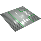 LEGO 608p01 Baseplate, Road 32 x 32 9-Stud T Intersection with Road Pattern - Main Product Image