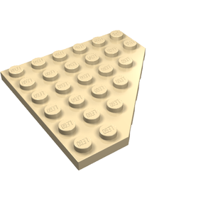 LEGO 6106 Wedge, Plate 6 x 6 Cut Corner in Tan - Authentic LEGO Part