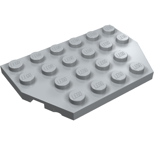 LEGO 32059 Wedge, Plate 4 x 6 Cut Corners in Light Bluish Gray - Authentic LEGO Part