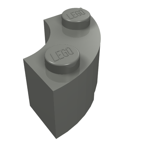 LEGO 85080 Brick, Round Corner 2 x 2 Macaroni with Stud Notch and Reinforced Underside in Dark Bluish Gray - Authentic LEGO Part