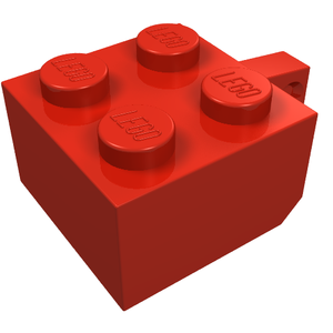 LEGO 30389a Hinge Brick 2 x 2 Locking with 1 Finger Vertical without Axle Hole in Red - Authentic LEGO Part