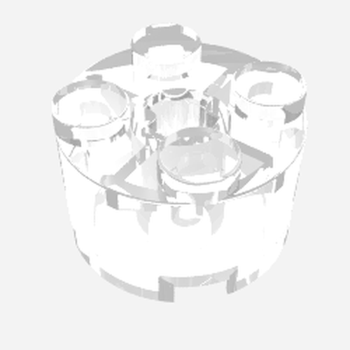 LEGO 3941 Brick, Round 2 x 2 with Axle Hole in Trans-Clear - Authentic LEGO Part