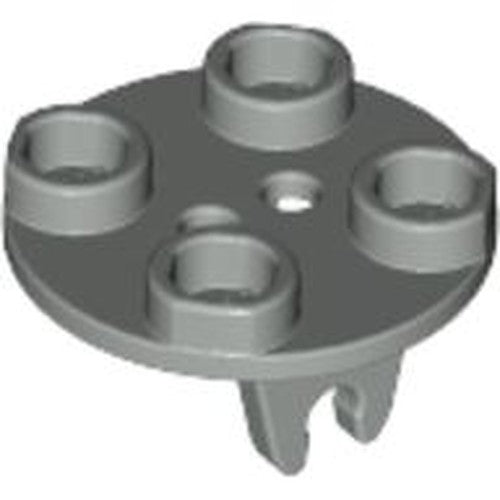 LEGO 2655 Plate, Round 2 x 2 Thin with Wheel Holder in Light Gray - Authentic LEGO Part