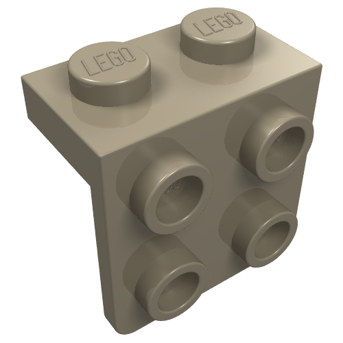 LEGO 44728 Bracket 1 x 2 - 2 x 2 in Dark Tan - Authentic LEGO Part
