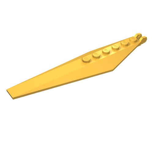 LEGO 57906 Hinge Plate 3 x 12 with Angled Side Extensions and Tapered Ends in Bright Light Orange - Authentic LEGO Part
