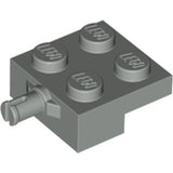 LEGO 4488 Plate, Modified 2 x 2 with Wheel Holder in Light Gray - Authentic LEGO Part