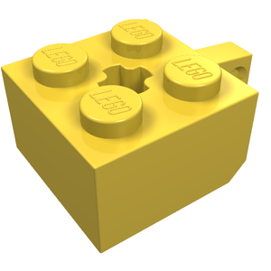 LEGO 30389b Hinge Brick 2 x 2 Locking with 1 Finger Vertical and Axle Hole in Yellow - Authentic LEGO Part