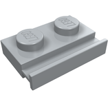 LEGO 32028 Plate, Modified 1 x 2 with Door Rail in Light Bluish Gray - Authentic LEGO Part