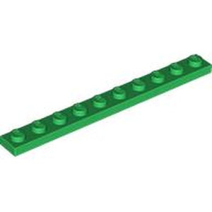 LEGO 4477 Plate 1 x 10 in Green - Authentic LEGO Part