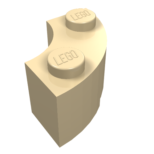 LEGO 85080 Brick, Round Corner 2 x 2 Macaroni with Stud Notch and Reinforced Underside in Tan - Authentic LEGO Part