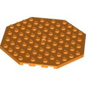 LEGO 89523 Plate, Modified 10 x 10 Octagonal with Hole in Orange - Authentic LEGO Part