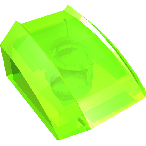 LEGO 30602 Slope, Curved 2 x 2 Lip in Trans-Bright Green - Authentic LEGO Part