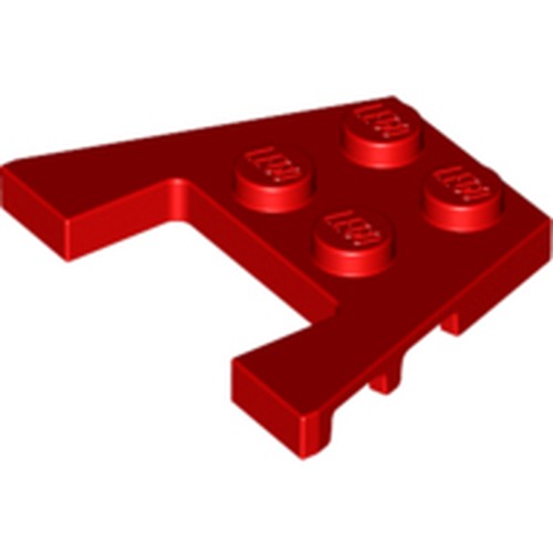 LEGO 48183 Wedge, Plate 3 x 4 with Stud Notches in Red - Authentic LEGO Part