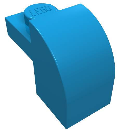 LEGO 6091 Brick Curved 1 x 2 x 1 1/3 with Curved Top in Dark Azure - Authentic LEGO Part