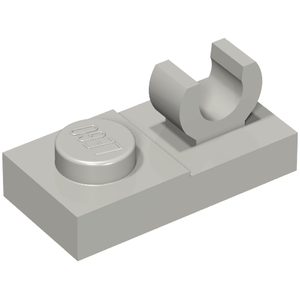 LEGO 44861 Plate, Modified 1 x 2 with Open O Clip on Top in Light Bluish Gray - Authentic LEGO Part