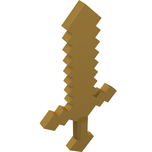 LEGO 18787 Minifigure, Weapon Sword Pixelated (Minecraft) in Pearl Gold - Authentic LEGO Part